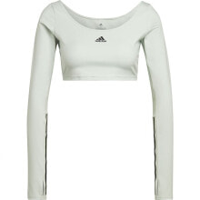 Женские спортивные футболки и топы ADIDAS Hyperglam Cut 3 Stripes Top