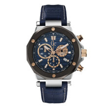 Мужские наручные часы с ремешком Мужские наручные часы с синим кожаным ремешком GC Watches X72025G7S ( 44 mm)