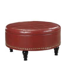 OSP Home Furnishings augusta Round Storage Ottoman