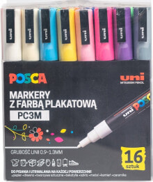 Uni Marker UNI POSCA PC-3M zestaw 16szt PLASTIKOWE