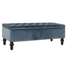 Bench DKD Home Decor 115 x 44 x 43 cm Blue Wood