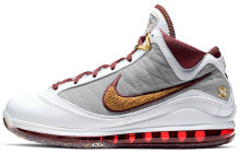 Nike Lebron 7 qs “mvp” 中帮 复古篮球鞋 男女同款 白红 金扣 / Кроссовки Nike Lebron 7 qs mvp CZ8915-100