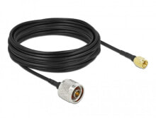 DeLOCK 90468 коаксиальный кабель 10 m SMA LMR100 Черный