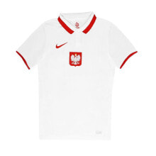 Женские кроссовки мужская футболка-поло спортивная белая с логотипом футбольная Nike Poland Breathe Home Polo M CD0722-100
