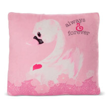 NICI Cushion Love Swan White Approx. 30X30 Cm Green