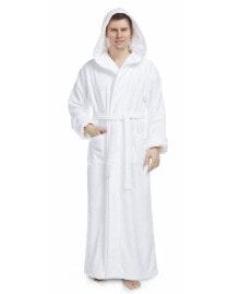 ARUS men's Thick Full Ankle Length Hooded Turkish Cotton Bathrobe