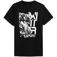 Мужские футболки Мужская футболка спортивная черная с принтом T-shirt 4F M H4Z21-TSM016 20S