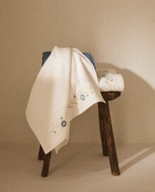 Cotton bath towel with floral embroidery купить онлайн