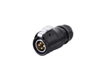 IC01-20P401 - S1 - Power (4-Pin) - Black - Straight - Metal - Plastic - Gold - Copper alloy
