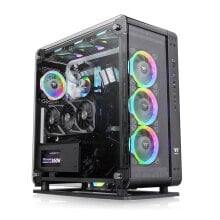 Computer cases for gaming PCs thermaltake Core P6 Tempered Glass Mid Tower - Midi Tower - PC - Black - SPCC - Tempered glass - Gaming - Blue - Green - Red