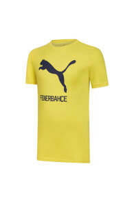 Yuvarlak Yaka Düz Sarı - Lacivert Erkek T-Shirt 77313603 FSK Cat Tee