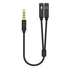 AISENS Jack 3.5 4 Pin M 2xJack 3.5 3 Pin H Audio Adapter 25 cm