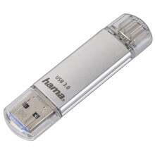 USB  флеш-накопители Hama C-Laeta USB флеш накопитель 64 GB USB Type-A / USB Type-C 3.2 Gen 1 (3.1 Gen 1) Серебристый 00124163