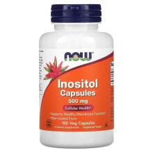 Витамины группы В Now Foods, инозитол в капсулах, 500 мг, 100 вегетарианских капсул