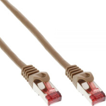 Кабели и разъемы для аудио- и видеотехники InLine S/FTP CAT6 10m сетевой кабель S/FTP (S-STP) Коричневый 76400K