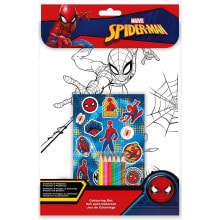 SPIDERMAN Colouring Set With Stickers