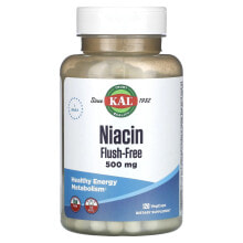 KAL, Niacin, Flush-Free, 500 mg, 60 VegCaps