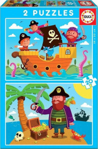 Детские развивающие пазлы educa Puzzle 2x20 Piraci G3