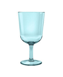 Simple Wine Glass, Aqua, 16 oz., Premium Plastic, Set of 6