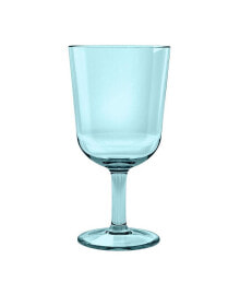 TarHong simple Wine Glass, Aqua, 16 oz., Premium Plastic, Set of 6