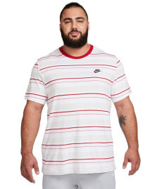 Nike men's Sportswear Striped Futura Logo T-Shirt