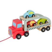 PLAY & LEARN Wooden Truck Trailer And Cars