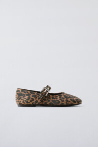 Animal print ballet flats