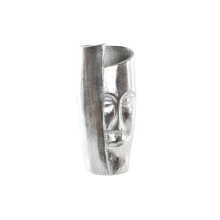 Vase DKD Home Decor 15 x 13 x 31 cm Face Silver Aluminium Modern