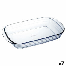 Oven Dish Ô Cuisine Rectangular 32 x 20 x 6 cm Transparent Glass (7 Units)