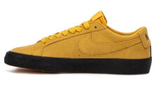 Nike Blazer Low 滑板系列 绒面革 低帮 板鞋 男款 黑黄 / Кроссовки Nike Blazer Low 864347-701