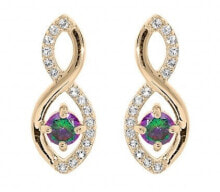Ювелирные серьги charming gold-plated earrings with iridescent zircons PO/SE09089