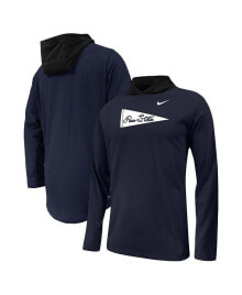 Nike big Boys Navy Penn State Nittany Lions Sideline Performance Long Sleeve Hoodie T-shirt