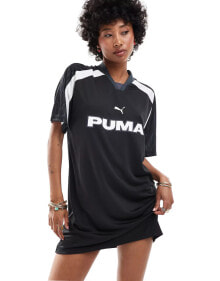 Puma Football jersey dress in black купить в аутлете