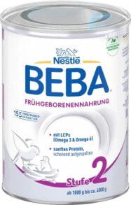 Купить детские подгузники и средства гигиены Nestlé BEBA: Spezialnahrung Frühgeborenen 2 von Geburt an, 400 g