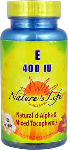 Витамин Е Nature's Life Vitamin E Natural d-Alpha & Mixed Tocopherols --Витамин Е Натуральный d-Альфа и смешанные токоферолы - 400 МЕ - 100 Капсул