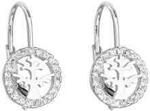 Женские ювелирные серьги silver earrings Tree of life with zircons 11181.1