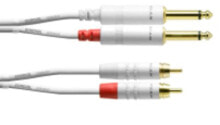 Купить кабели и разъемы для аудио- и видеотехники Cordial: Белый аудио кабель Cordial CFU 0.9 PC-SNOW - 2 x RCA - Мужские - 2 x 6.35 мм - Мужские - 0.9 м - Белый