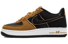 Nike Air Force 1 Low 低帮 板鞋 GS 黑小麦色 / Кроссовки Nike Air Force 1 Low GS CD7406-003