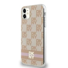 DKNY Dkhmn61HcptSP iPhone 11XR 6.1 Iml Checke Mono Pattern&Printed Stripes phone case