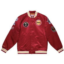 Mitchell & Ness Champ City Satin Houston Rocket Jacket Mens Red Casual Tops OJBF купить онлайн