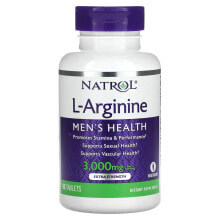 Аминокислоты Natrol, L-Arginine, Extra Strength, 1,000 mg, 90 Tablets