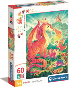 Купить пазлы для детей Clementoni: Clementoni CLE puzzle 60 maxi SuperKolor ADragon family 26600