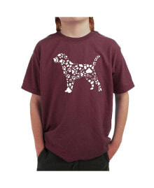 LA Pop Art big Boy's Word Art T-shirt - Dog Paw Prints