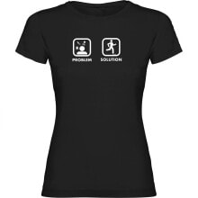 Мужские спортивные футболки мужская спортивная футболка черная с принтом KRUSKIS Problem Solution Run Short Sleeve T-Shirt