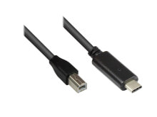 Alcasa 2510-CB018 USB кабель 1,8 m 2.0 USB B USB C Черный