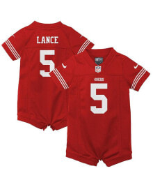 Nike infant Girls and Boys Trey Lance Scarlet San Francisco 49ers Romper Game Jersey