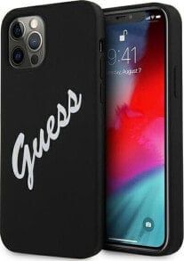 Guess Etui Guess GUHCP12LLSVSBW Apple iPhone 12 Pro Max czarno biały/black white hardcase Silicone Vintage