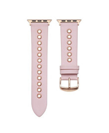Morgan Pink Genuine Leather and Grommet Band for Apple Watch, 42mm-44mm