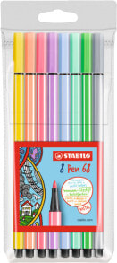 Фломастеры для рисования для детей sTABILO Pen 68 8er фломастер Средний Разноцветный 8 шт 68/8-01