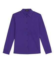 Купить женские футболки и топы Theory: Theory Women's New Straight Shirt Purple Size Medium